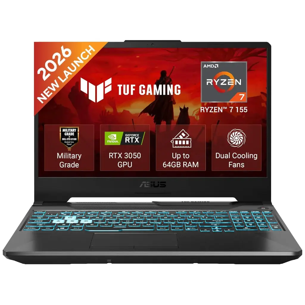 ASUS TUF A15 (2026) AMD Ryzen 7 155, RTX 3050 4GB, 16GB RAM, 512GB SSD, 15.6-inch FHD Gaming Laptop