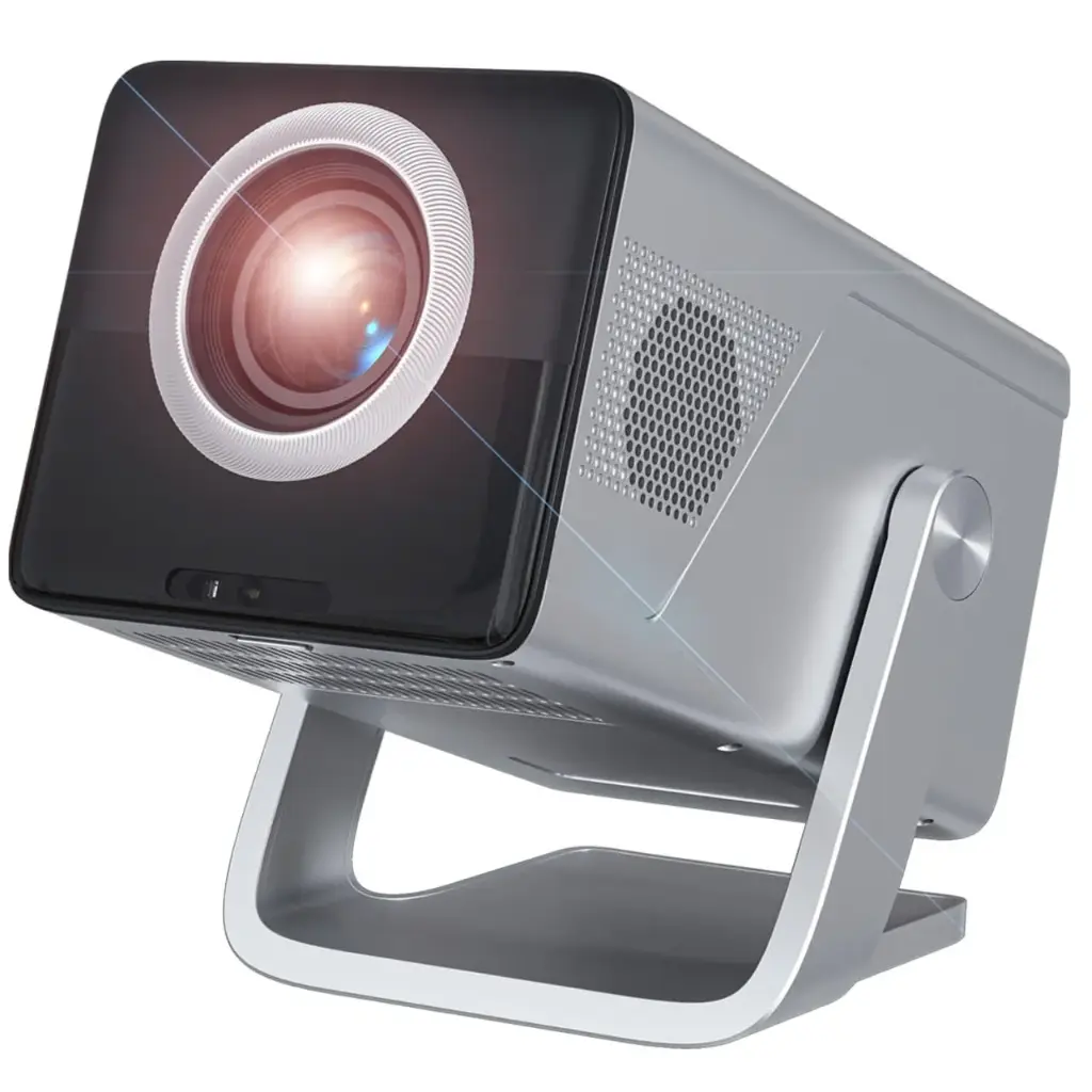 Portronics Beem 570 Smart Projector, Native 1080p Full HD, Netflix Certified, Android 13, Auto Keystone, Up to 120-Inch Screen, Silver